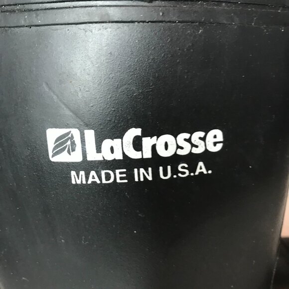 LaCrosse Mens Tall Black Rubber Boots Insulated Size 7 USA